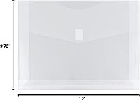 JAM PAPER Plastic Booklet Expansion Envelopes with Hook & Loop Closure - Letter