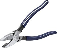 Klein Tools D213-9NE Pliers, Made in USA, 9-Inch Side Cutters, High Leverage Linesman Pliers Cut Copper