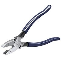 Klein Tools D213-9NE Pliers, Made in USA, 9-Inch Side Cutters, High Leverage Linesman Pliers Cut Copper