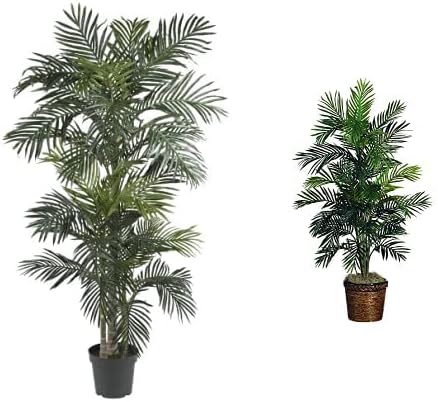 Nearly Natural 5289 6.5ft Golden Cane Palm Silk Tree, Green