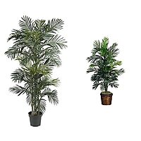 Nearly Natural 5289 6.5ft Golden Cane Palm Silk Tree, Green