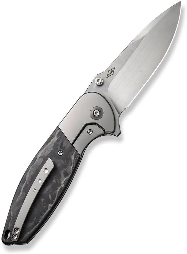 Nitro OG Titanium & Marbled CF Frame Lock Knife (3.75" Hand Satin) by WE Knife Co.