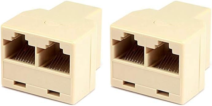 Monoprice T Adapter 8P8C, 1F/2F (107294) (Pack of 2) 1 Count (Pack of 2)