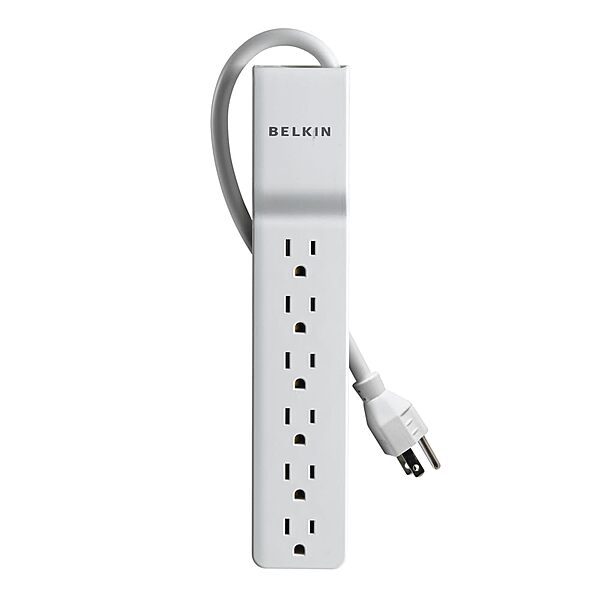 Belkin BE106000 6-Outlet Commercial Power Strip Surge Protector with 10-Foot Power Cord, 700 Joules (BE106000-10) Surge Protector Version 1