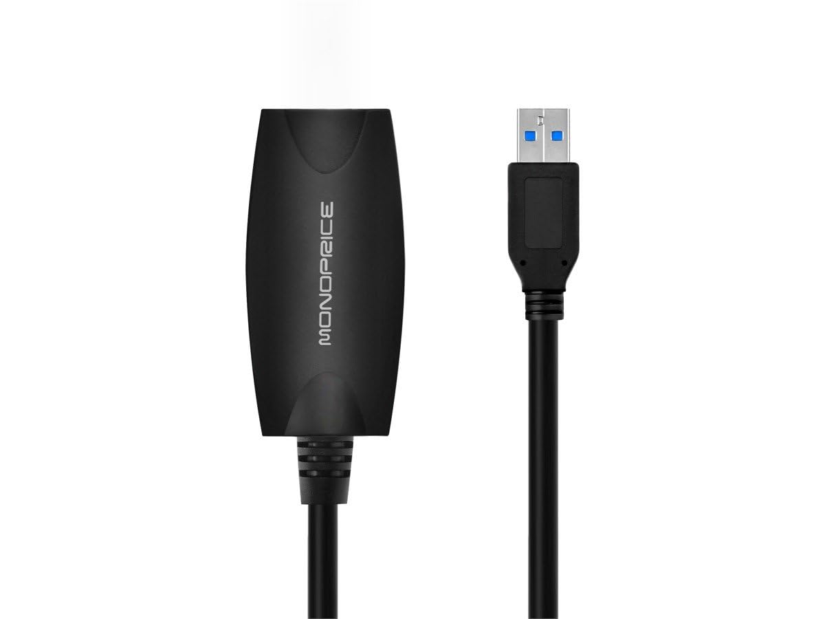 Monoprice 5-meter USB 3.0 A Male to A Female Active Extension Cable, Black