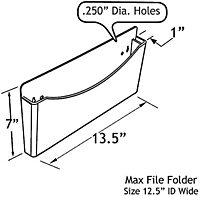 Azar Displays 250000 Clear Single Pocket Wall File with Pen Pocket - 13.5 x 1 x 7 in, Pack of 2