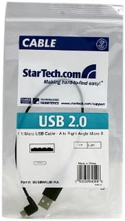 StarTech.com 1 ft / 30cm Micro USB Cable - A to Right Angle Micro B - USB Type A (M) - 90 Degree Micro-USB Type B (M)