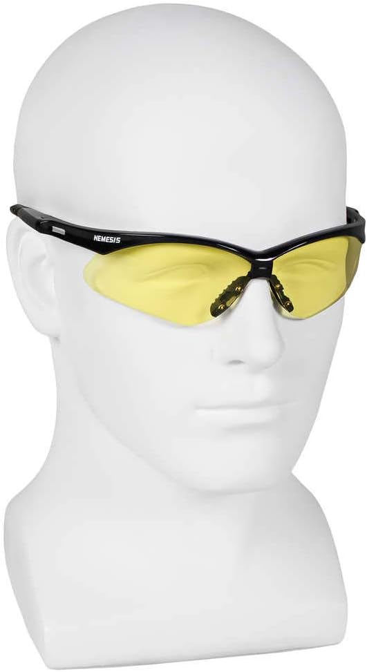 KLEENGUARD V30 Nemesis Safety Glasses / Sunglasses, 25659 Black Frame, Amber Lens (6 Pair)