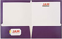 JAM PAPER Laminated Two-Pocket Glossy Presentation Folders - Letter Size