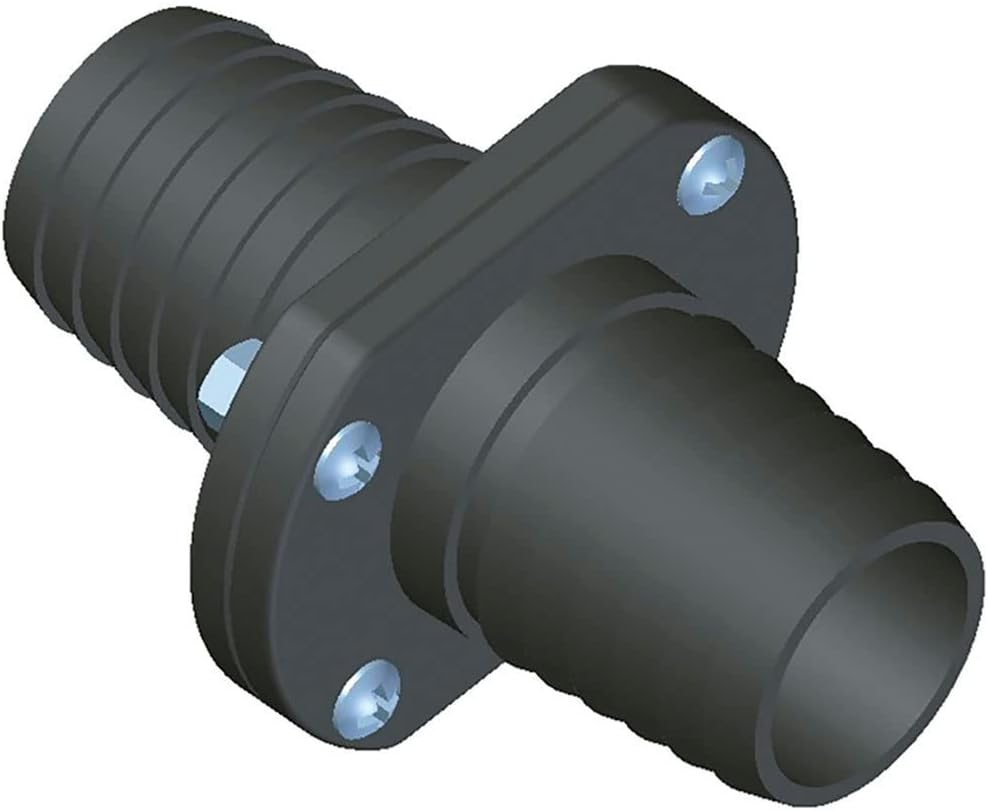 T-H Marine Double Barb Inline Scupper Check Valve - 1-1/8" - Black