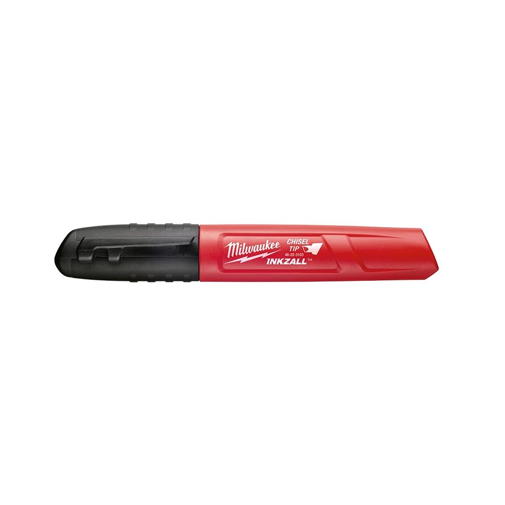 Milwaukee 48-22-3130 INKZALL Black Chisel Tip Markers, Black