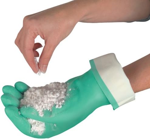 MCR Safety 5317 7-1/2-Inch Nitri-Chem Seamless Nitrile Buna Rubber Gloves with Straight Cuff and Flock Lining, Green, Small