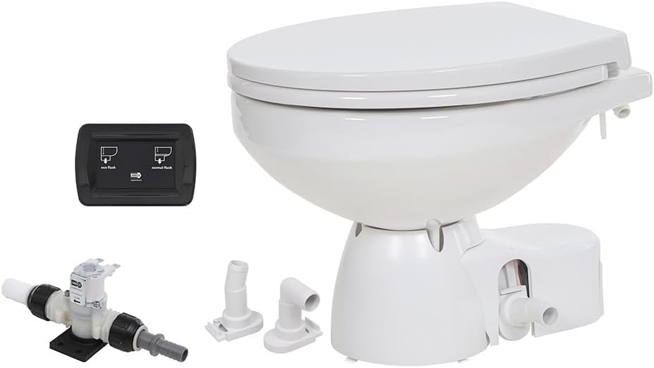Jabsco Quiet Flush E2 Fresh Water Toilet Regular Bowl - 12V – Soft Close Lid