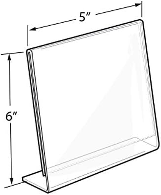 Azar Displays Acrylic L-Shaped Sign Holders, Clear - Pack of 10