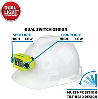 Nightstick XPP-5460GCX Intrinsically Safe Low-Profile Dual-Light Headlamp withZero-Band Mount-3 AAA-Green-UL913 / ATEX