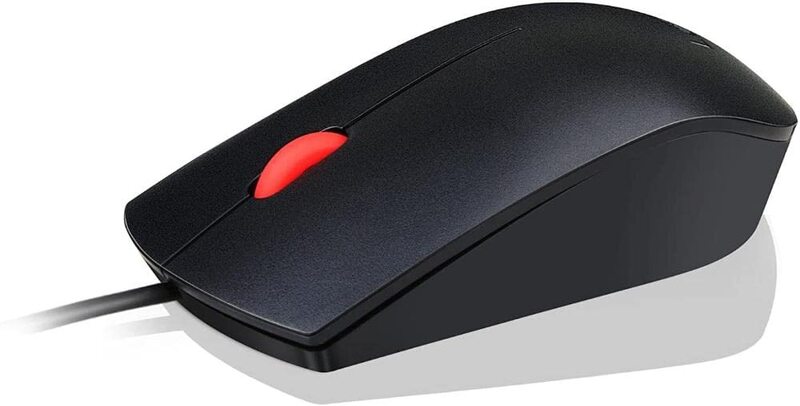 Lenovo Essential USB Mouse - Optical - Cable - Black - USB - 1600 dpi - Scroll Wheel - 3 Button(s) - Symmetrical - 1 Each