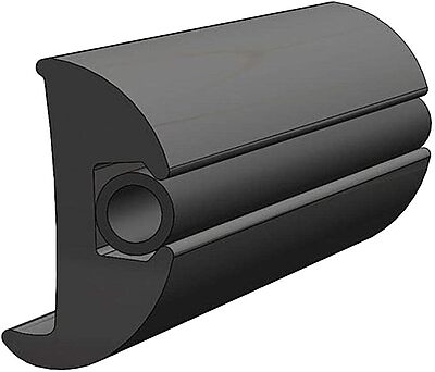 TACO Metals Flexible Vinyl, Black Rub Rail, 1-1/16"W x 1-7/8"H x 50'L