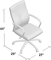 Boss Office Products Ergonomic High-Back LeatherPlus Executive Chair, Black