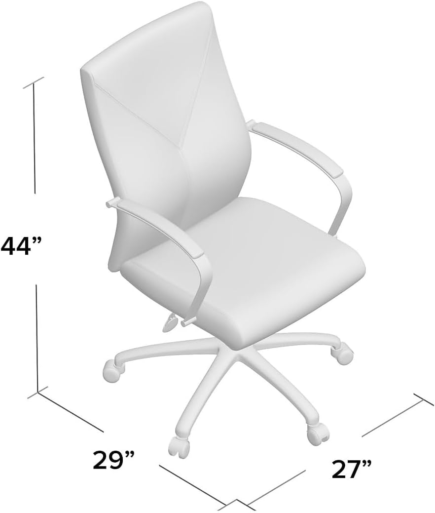 Boss Office Products Ergonomic High-Back LeatherPlus Executive Chair, Black