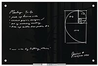 U Brands Glass Non-Magnetic Dry-Erase Board, 36in X 24in, Black Surface, Frameless, Actual Size 35in X 23in (170U00-01)