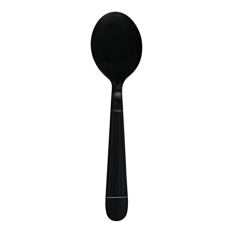 Empress Heavy Weight Soupspoon Polypro Black Dense Pack 1000 / cs