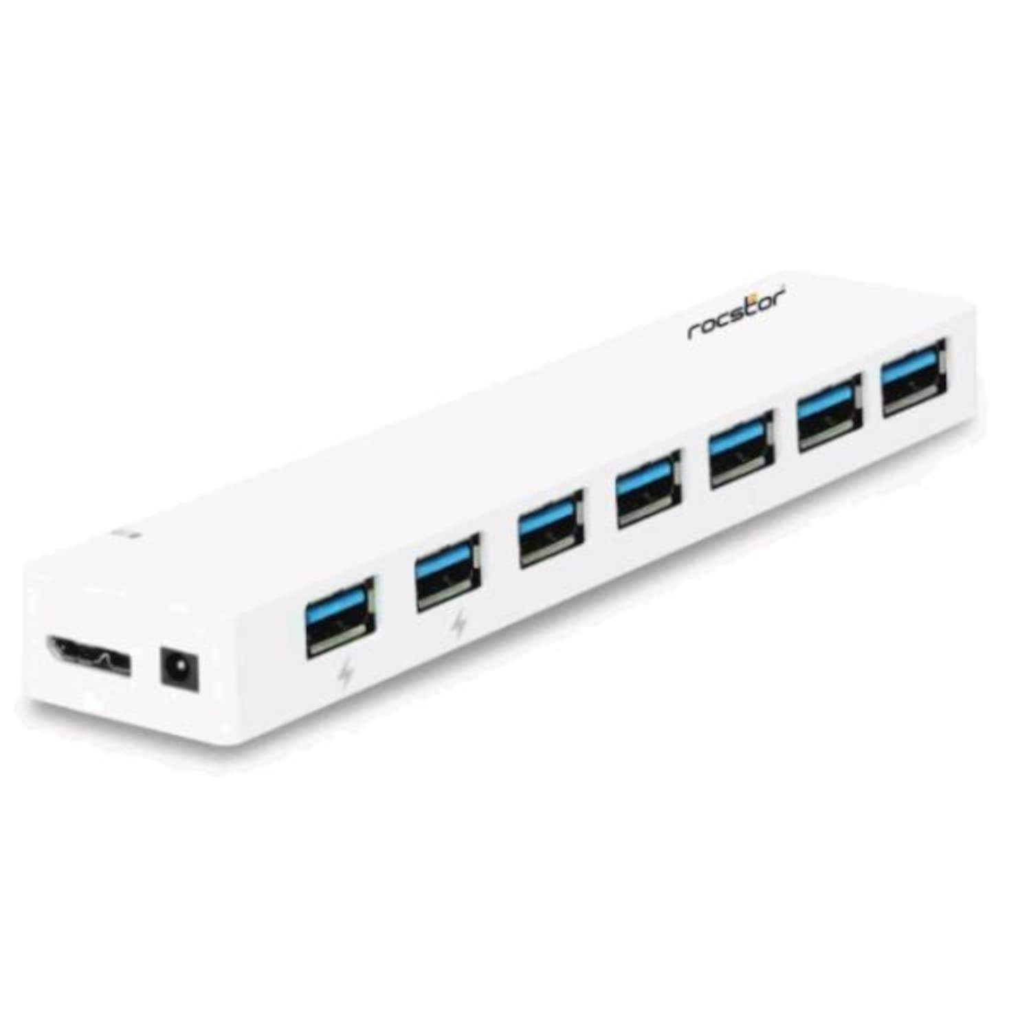Rocstor 7-Port USB Hub - USB 3.0 - External - 7 USB Port(s) - 7 USB 3.0 Port(s)