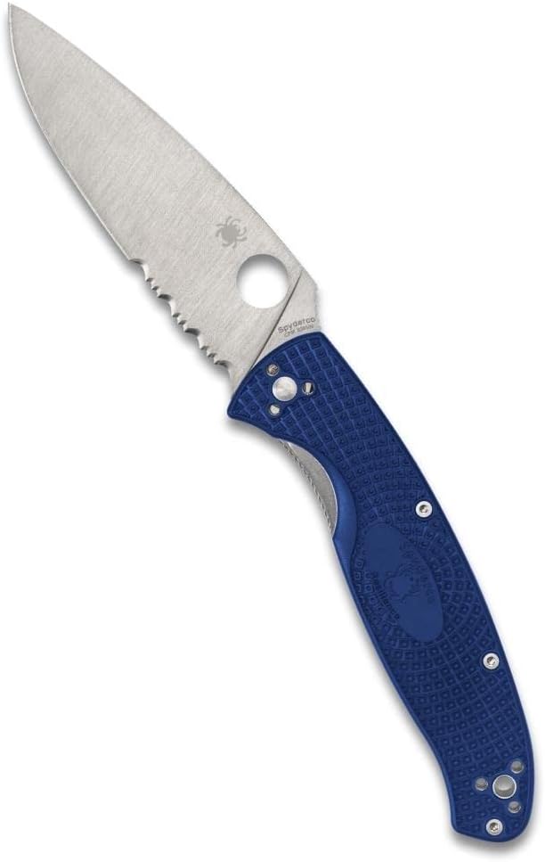 Spyderco Resilience Lightweight Folding Knife with CPM S35VN Stainless Steel Blade and Durable Blue FRN Handle