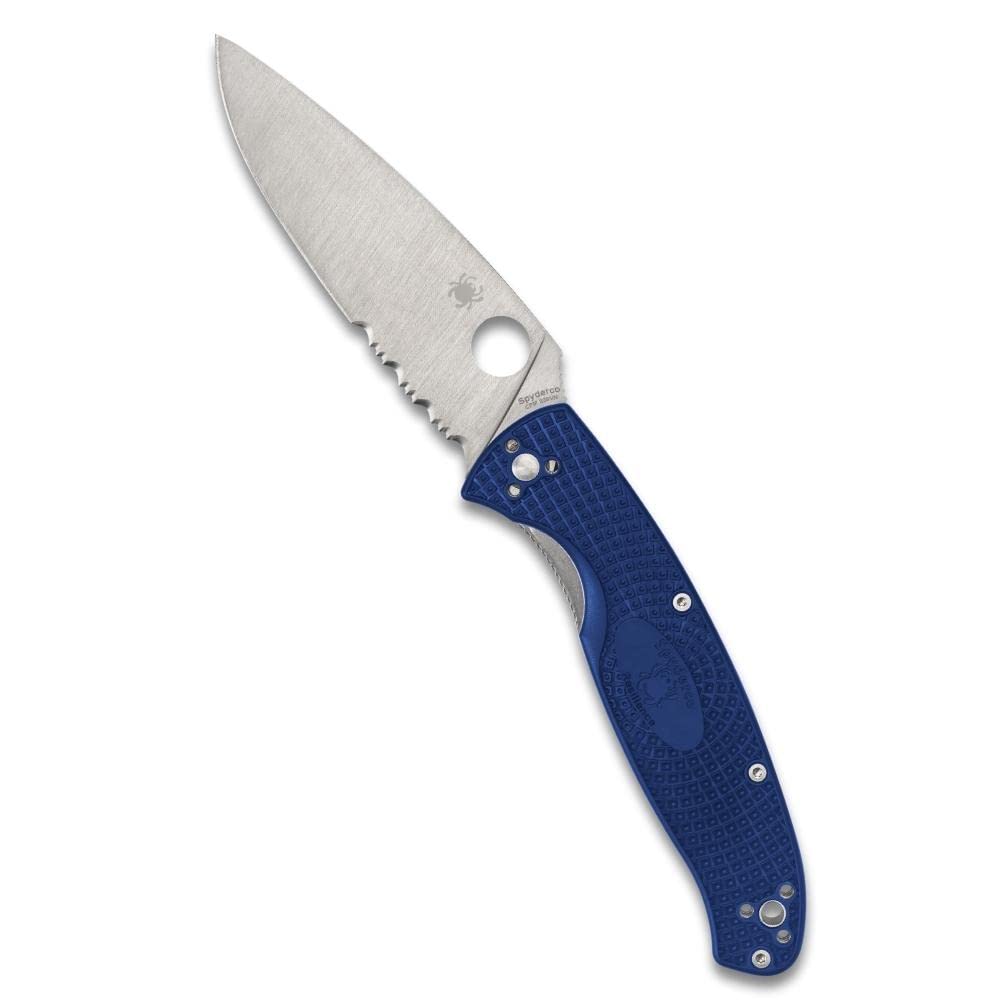 Spyderco Resilience Lightweight Folding Knife with CPM S35VN Stainless Steel Blade and Durable Blue FRN Handle