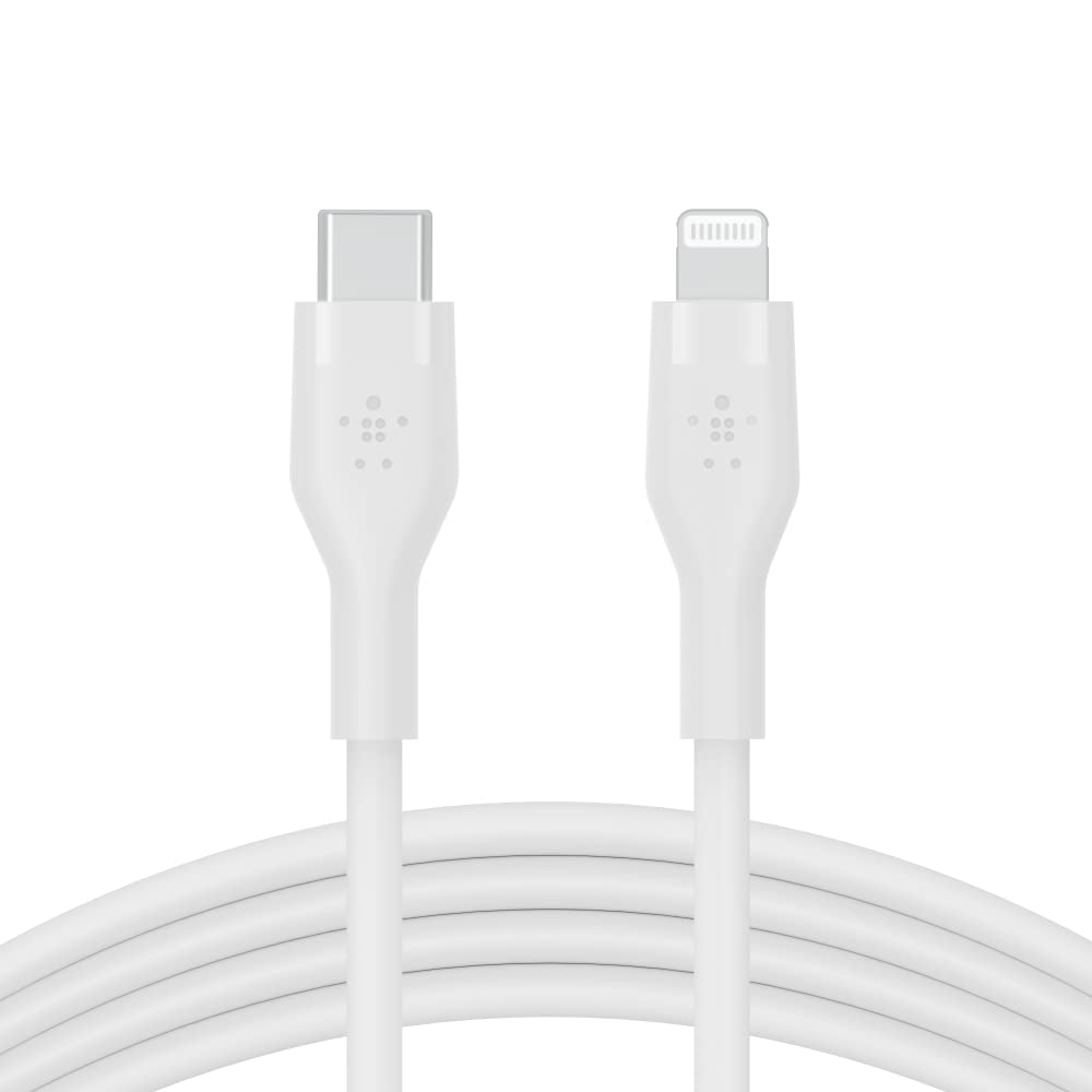 Belkin BoostCharge Flex Silicone USB-C to Lightning Cable (2M/6.6FT), MFi-Certified Charging Cable for iPhone Series