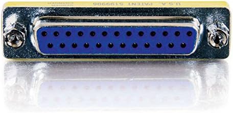 C2G/Cables to Go 02774 DB25 F/F Mini Gender Changer (Coupler), Silver/Yellow
