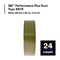 3M 051131-17819 Performance Plus 8979 Duct Tape, 48 mm W x 54.8 m L, 12.1 mil THK, Cloth, Olive