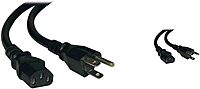 Tripp Lite 2-ft and 3-ft 14AWG Heavy Duty Computer Power Cords, 15A (NEMA 5-15P to IEC-320-C13) (P007-002, P007-003) 2-feet Power Cord + Cord, 15A, 14AWG