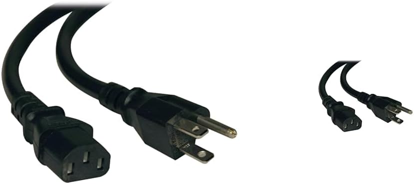 Tripp Lite 2-ft and 3-ft 14AWG Heavy Duty Computer Power Cords, 15A (NEMA 5-15P to IEC-320-C13) (P007-002