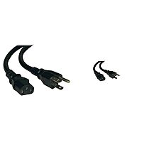 Tripp Lite 2-ft and 3-ft 14AWG Heavy Duty Computer Power Cords, 15A (NEMA 5-15P to IEC-320-C13) (P007-002, P007-003) 2-feet Power Cord + Cord, 15A, 14AWG