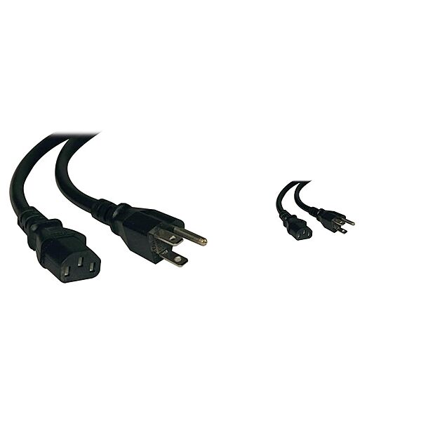 Tripp Lite 2-ft and 3-ft 14AWG Heavy Duty Computer Power Cords, 15A (NEMA 5-15P to IEC-320-C13) (P007-002, P007-003) 2-feet Power Cord + Cord, 15A, 14AWG