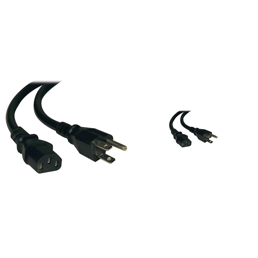 Tripp Lite 2-ft and 3-ft 14AWG Heavy Duty Computer Power Cords, 15A (NEMA 5-15P to IEC-320-C13) (P007-002