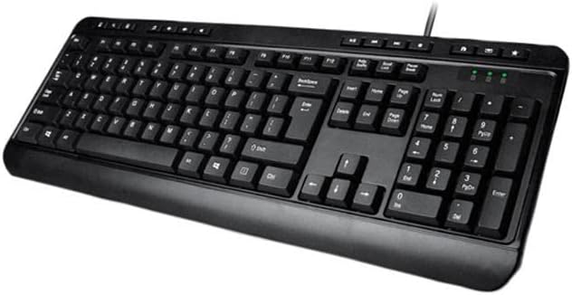 AKB-132UB - Multimedia Desktop 104-Key USB Keyboard for Windows One-Touch Controls,Black