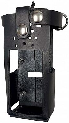 Boston Leather Firefighter Radio Holder with D-Rings for Kenwood Viking VP8000