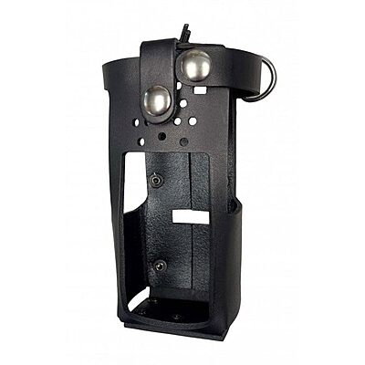Boston Leather Firefighter Radio Holder with D-Rings for Kenwood Viking VP8000