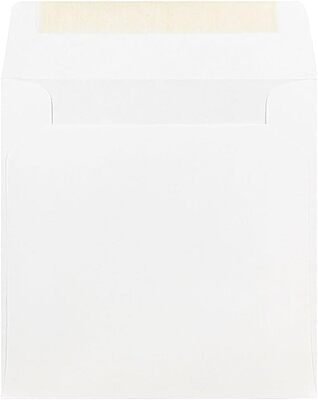JAM PAPER Square Invitation Envelopes - White - Gummed Seal - 25/Pack
