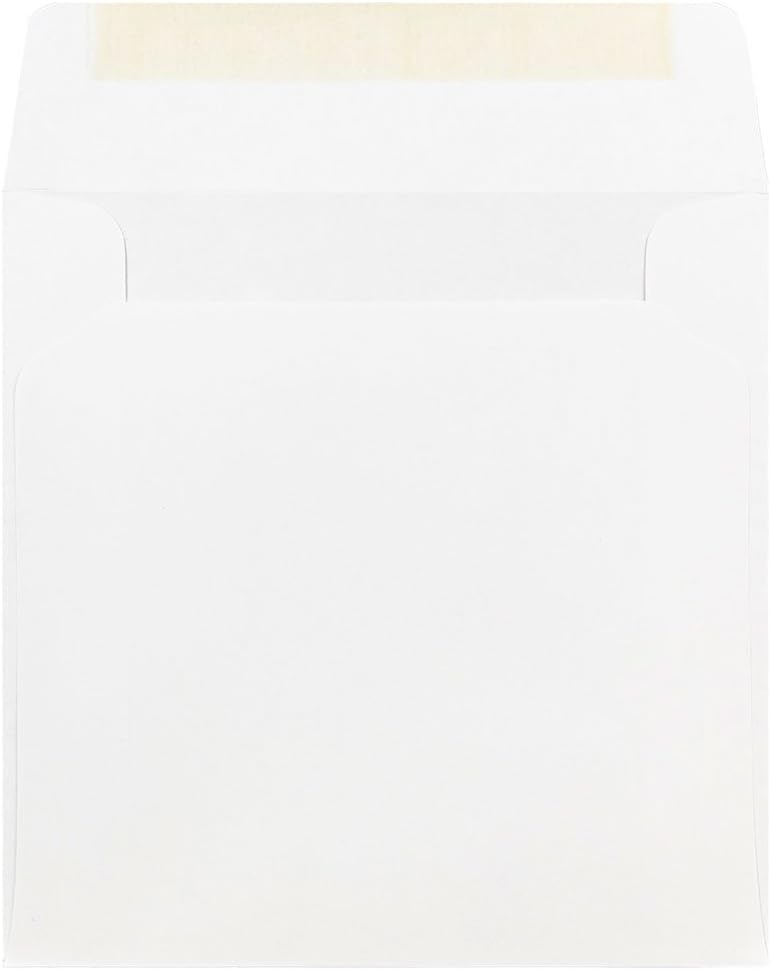 JAM PAPER Square Invitation Envelopes - White - Gummed Seal - 25/Pack