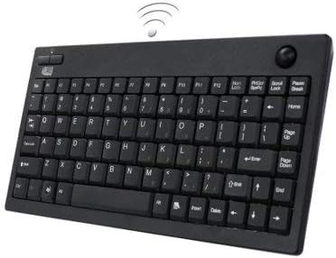 WKB-3100UB Wireless Mini Trackball Keyboard - Compact 87-Key Layout, Built-in 800 DPI Optical Trackball