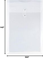 JAM PAPER Open-End Plastic Envelopes, Button & String