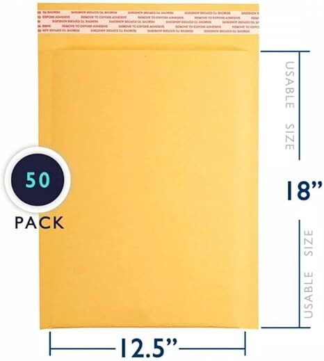 6 - Kraft Bubble Mailers - 50 Padded Self Sealing Envelopes