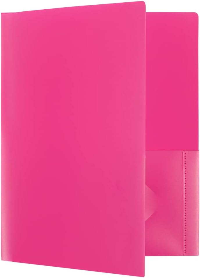 JAM Paper Heavy-Duty 2-Pocket Plastic Presentation Folders - Letter Size