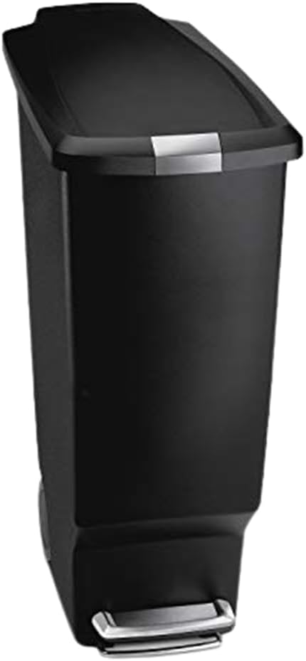 simplehuman 40 Liter / 10.6 Gallon Slim Kitchen Step Trash Can With Secure Slide Lock