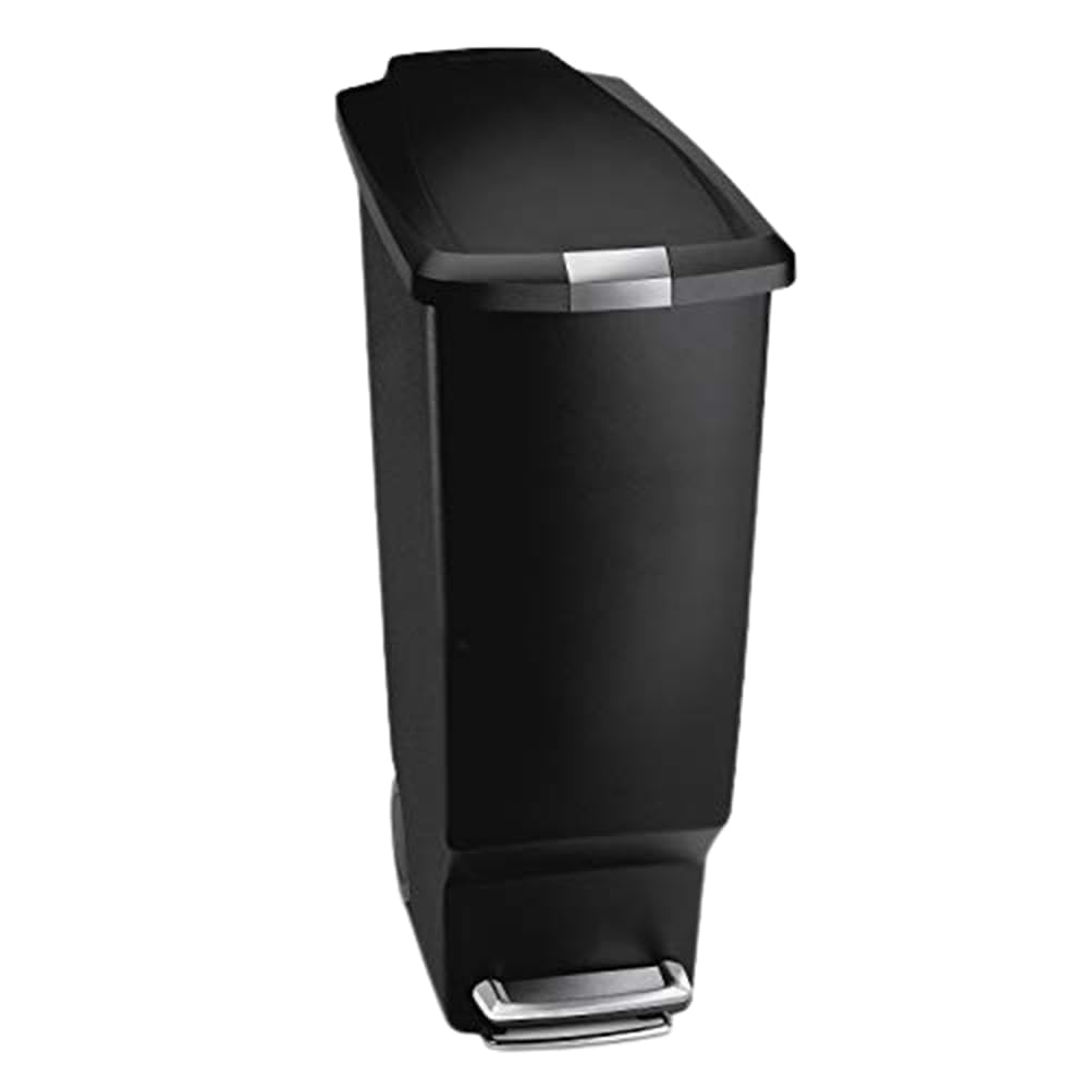 simplehuman 40 Liter / 10.6 Gallon Slim Kitchen Step Trash Can With Secure Slide Lock