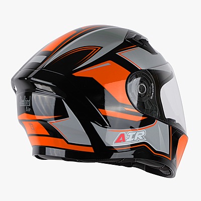 STEELBIRD SBA-21 ISS AIR CARBON GLOSSY BLACK/ORANGE C/V (M)