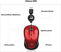 Retractable Mini Mouse iMouse S8B with Built-in Scroll Wheel, Adjustable DPI, Multi-Color LED Backlight