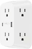 Belkin 6-Outlet Surge Protector Power Strip, ETL-listed, Wall-Mountable w/ 6 AC Outlets, Overvoltage Protection